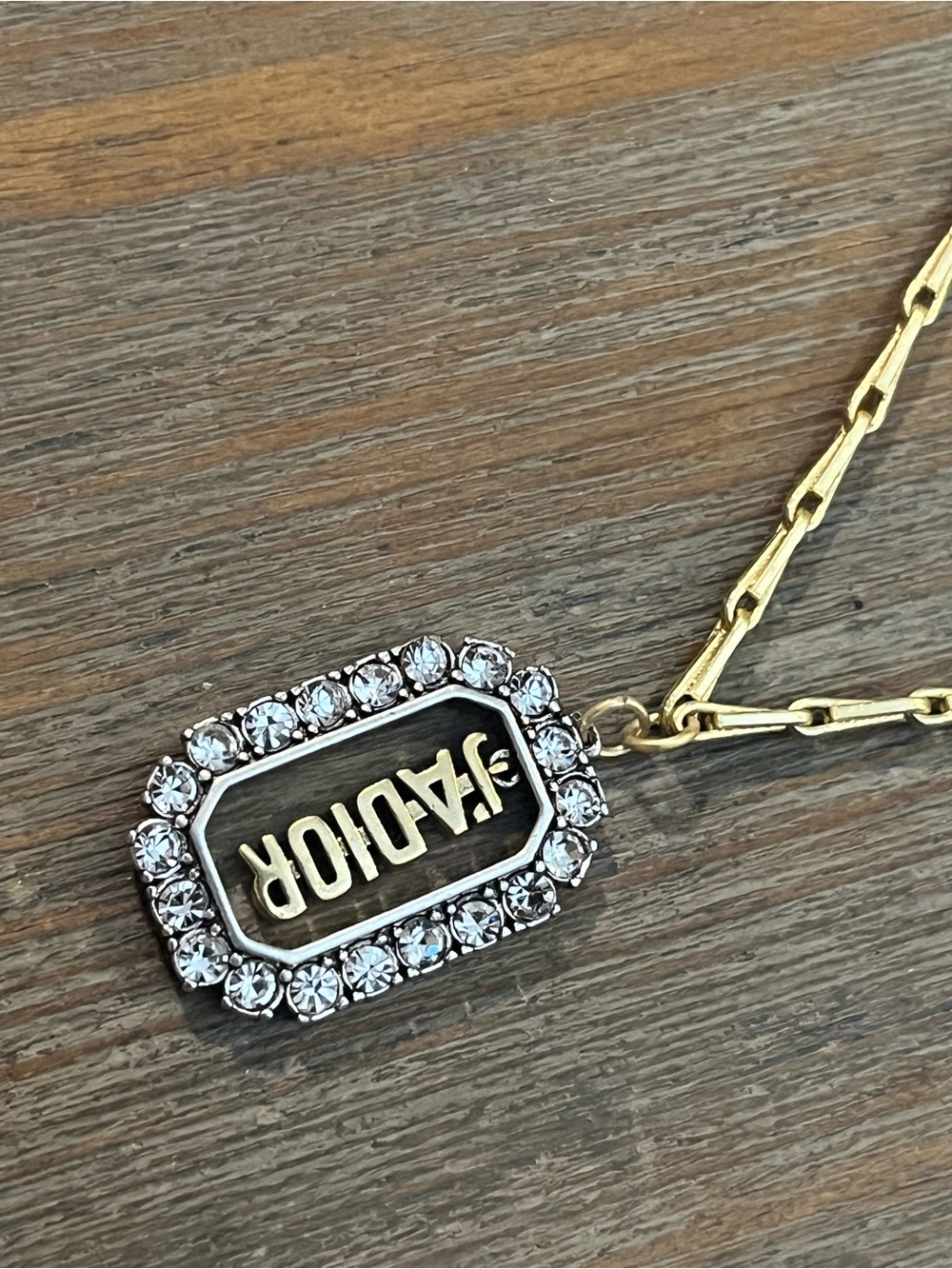 Two Tone Crystal 'J'Adior' Pendant Necklace - Picture 7 of 8